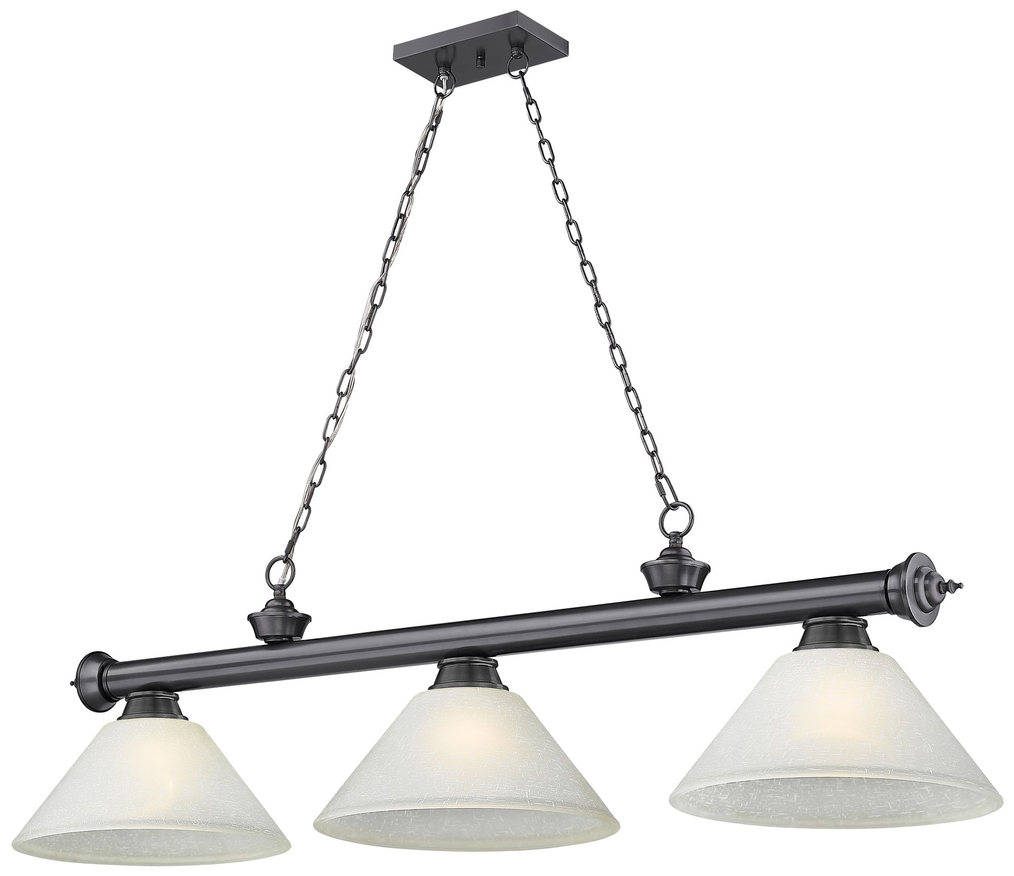 Cordon by Z-Lite Bronze Plate 3 Light Billiard Light