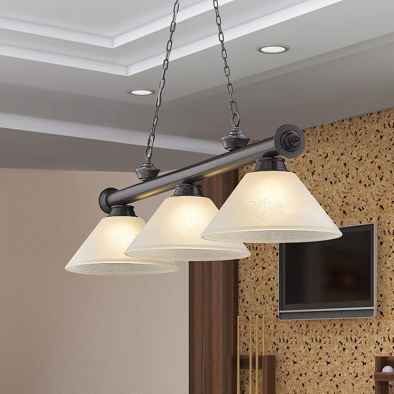 Image 1 Cordon by Z-Lite Bronze Plate 3 Light Billiard Light