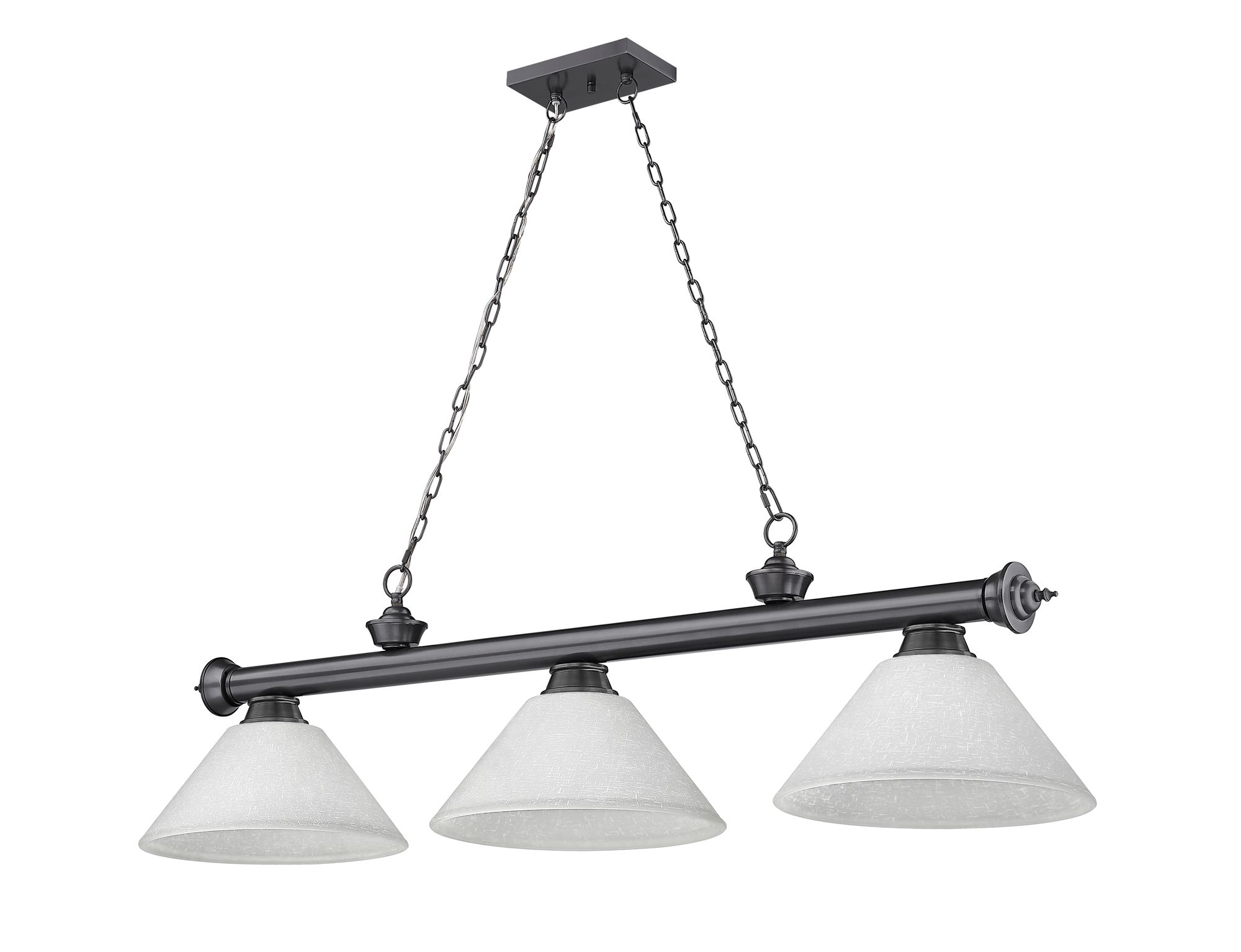 Cordon by Z-Lite Bronze Plate 3 Light Billiard Light