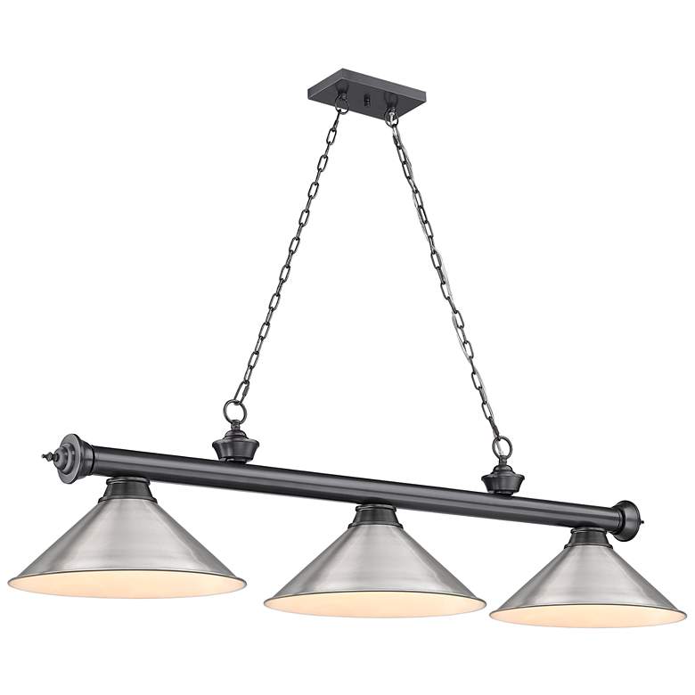 Image 2 Cordon by Z-Lite Bronze Plate 3 Light Billiard Light