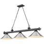2_Cordon by Z-Lite Bronze Plate 3 Light Billiard Light