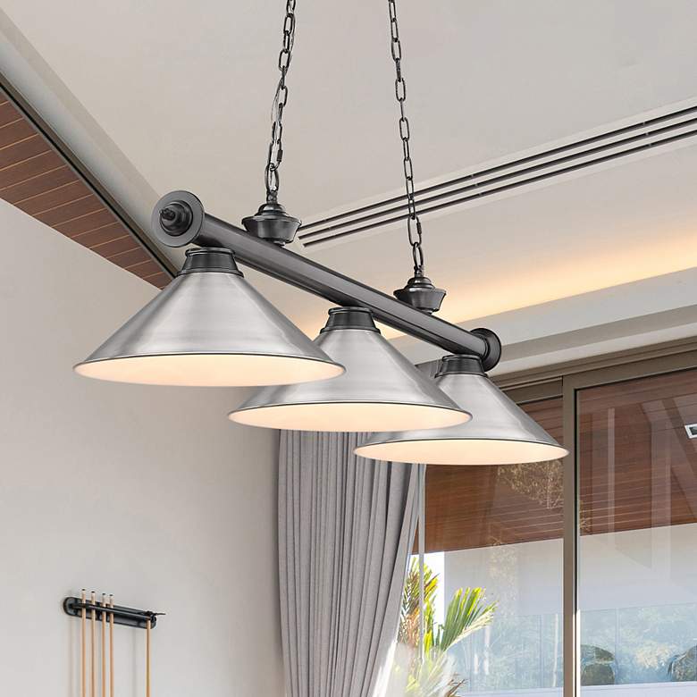 Image 1 Cordon by Z-Lite Bronze Plate 3 Light Billiard Light