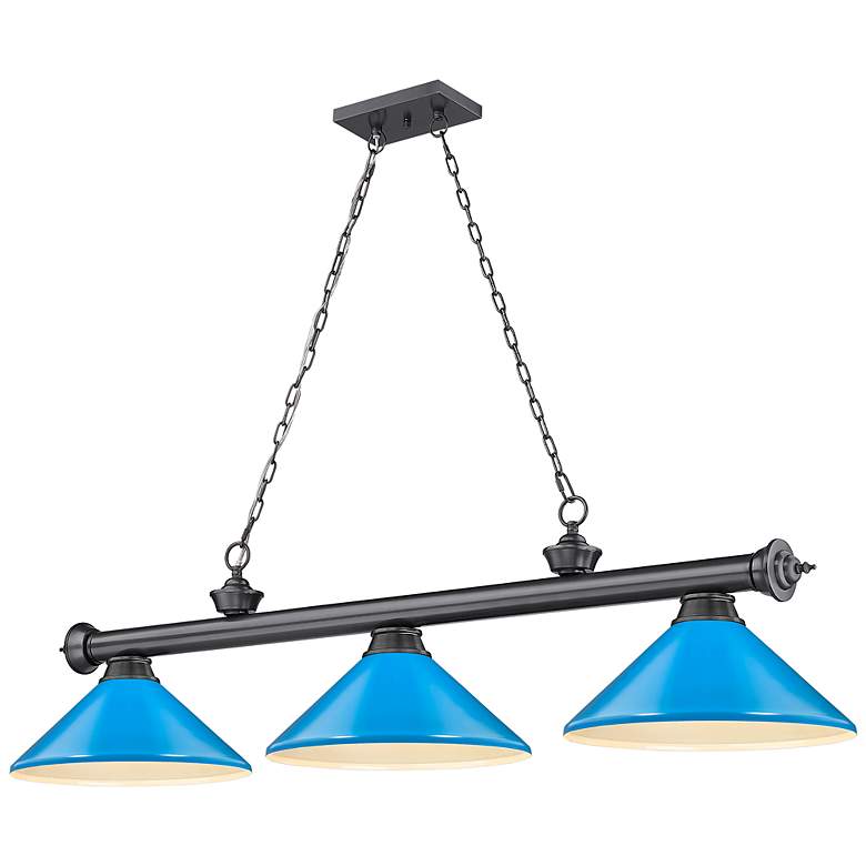 Image 2 Cordon by Z-Lite Bronze Plate 3 Light Billiard Light