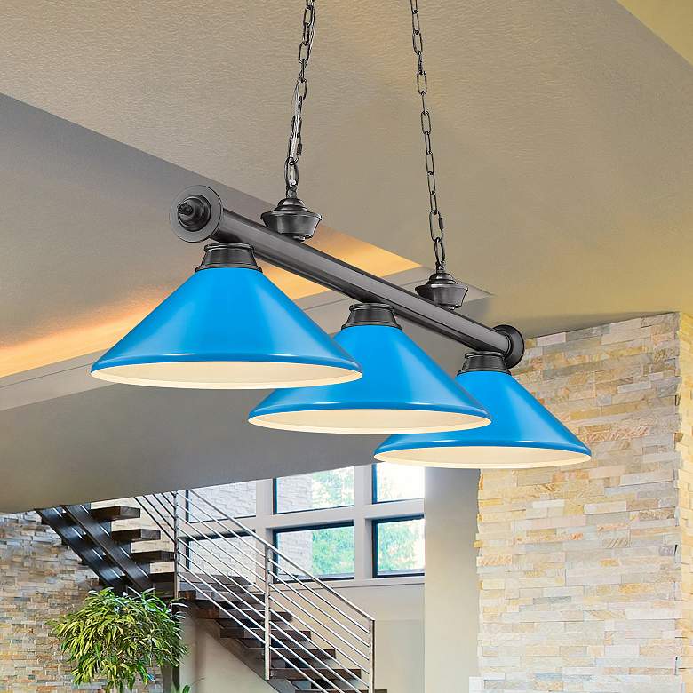 Image 1 Cordon by Z-Lite Bronze Plate 3 Light Billiard Light