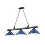 Cordon by Z-Lite Bronze Plate 3 Light Billiard Light