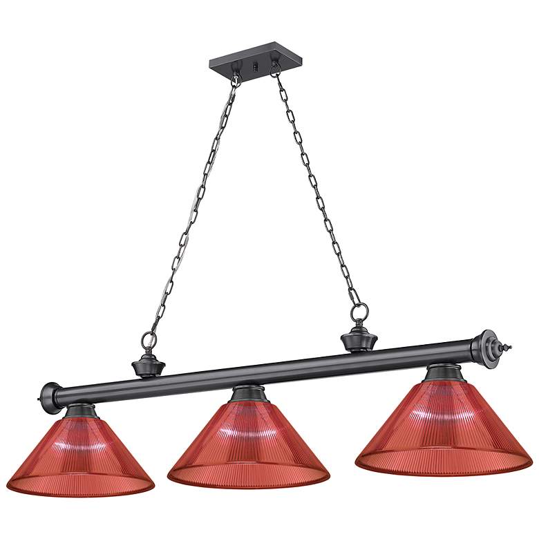 Image 2 Cordon by Z-Lite Bronze Plate 3 Light Billiard Light