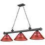 2_Cordon by Z-Lite Bronze Plate 3 Light Billiard Light