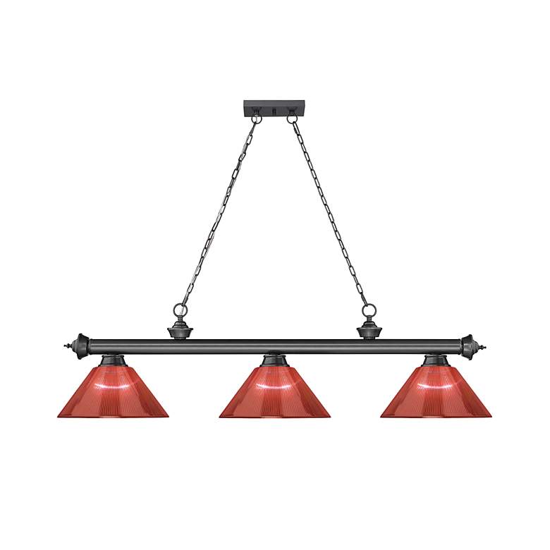 Image 5 Cordon by Z-Lite Bronze Plate 3 Light Billiard Light more views