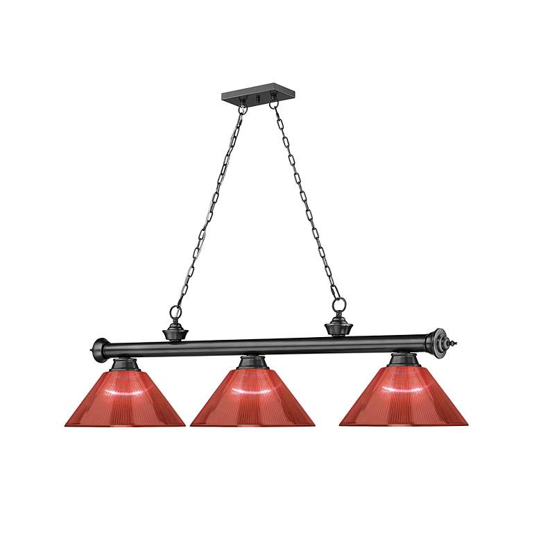 Image 6 Cordon by Z-Lite Bronze Plate 3 Light Billiard Light more views