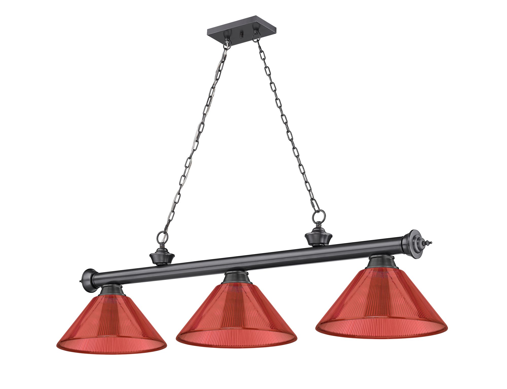 Cordon by Z-Lite Bronze Plate 3 Light Billiard Light