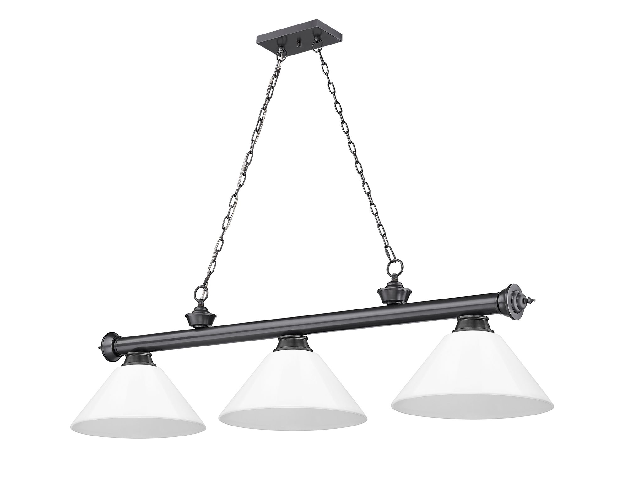 Cordon by Z-Lite Bronze Plate 3 Light Billiard Light