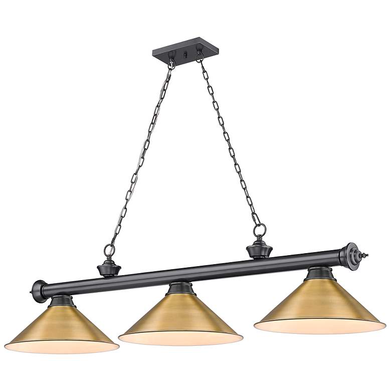 Image 1 Cordon by Z-Lite Bronze Plate 3 Light Billiard Light