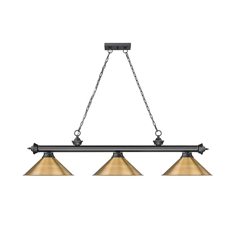 Image 5 Cordon by Z-Lite Bronze Plate 3 Light Billiard Light more views
