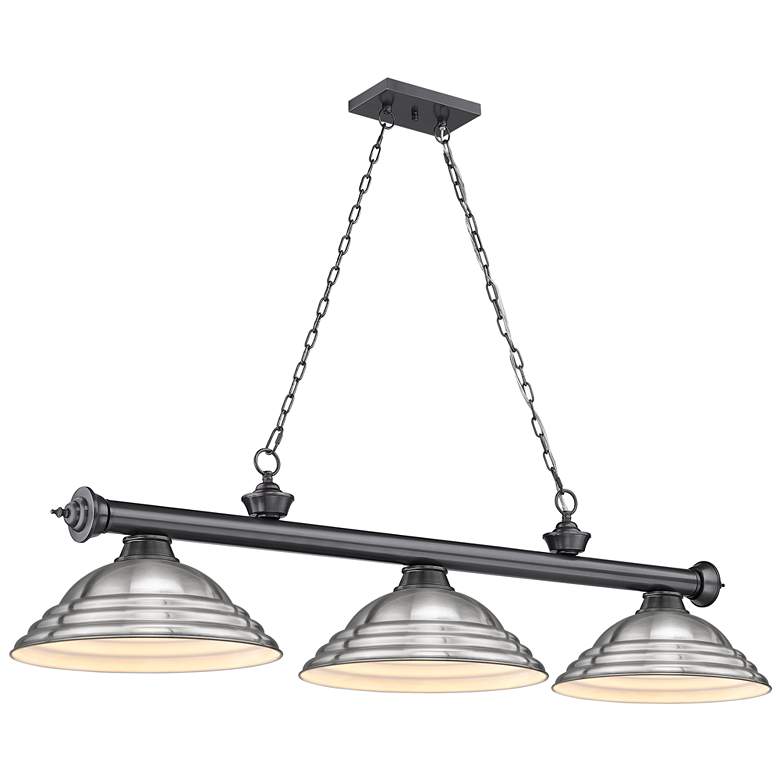 Image 1 Cordon by Z-Lite Bronze Plate 3 Light Billiard Light