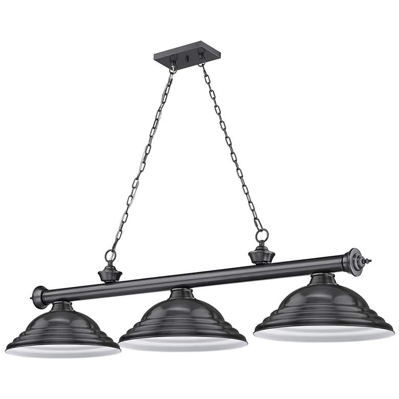 Image 7 Cordon by Z-Lite Bronze Plate 3 Light Billiard Light more views