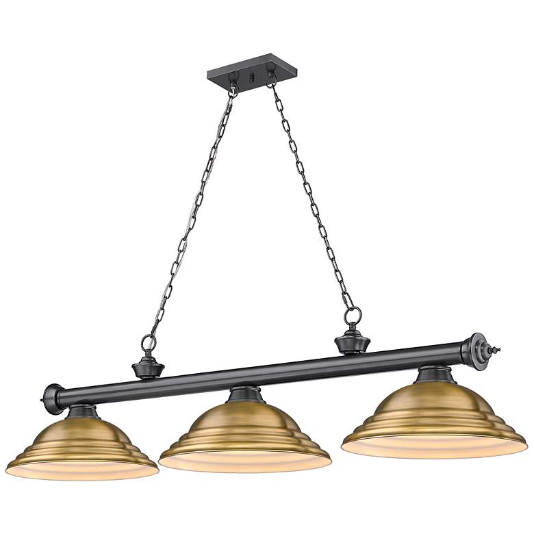 Image 2 Cordon by Z-Lite Bronze Plate 3 Light Billiard Light