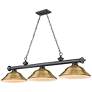 2_Cordon by Z-Lite Bronze Plate 3 Light Billiard Light