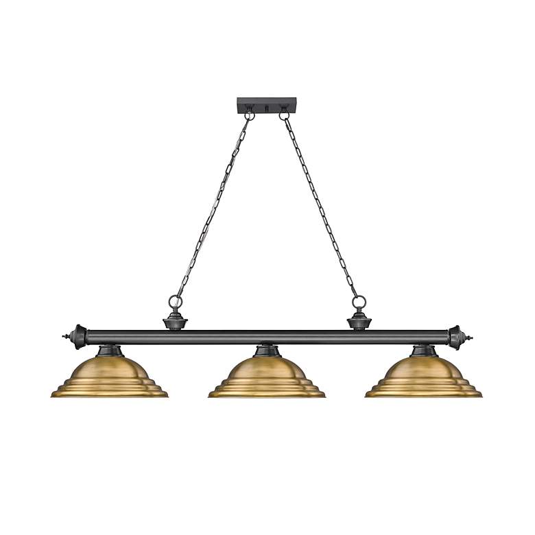 Image 5 Cordon by Z-Lite Bronze Plate 3 Light Billiard Light more views