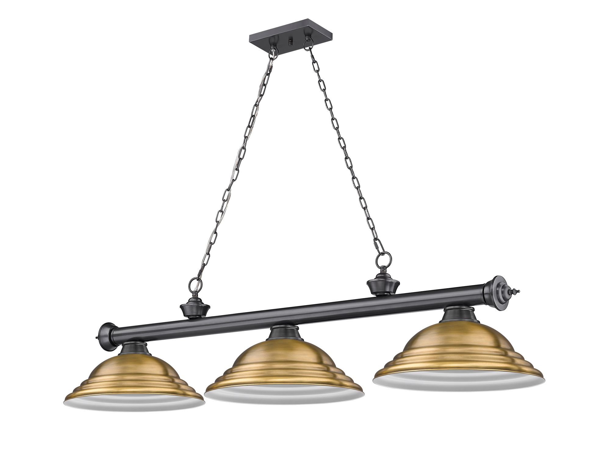 Cordon by Z-Lite Bronze Plate 3 Light Billiard Light