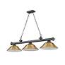 Cordon by Z-Lite Bronze Plate 3 Light Billiard Light
