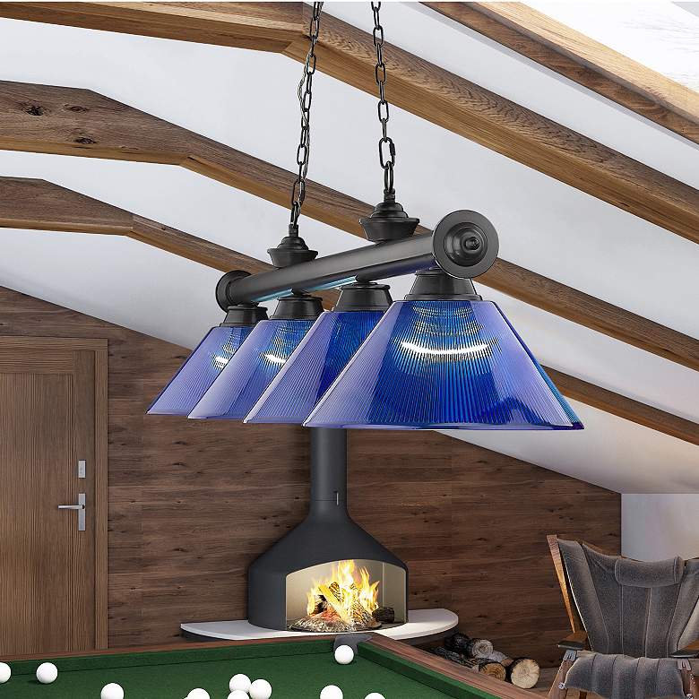 Image 1 Cordon by Z-Lite Bronze Plate 4 Light Billiard Light