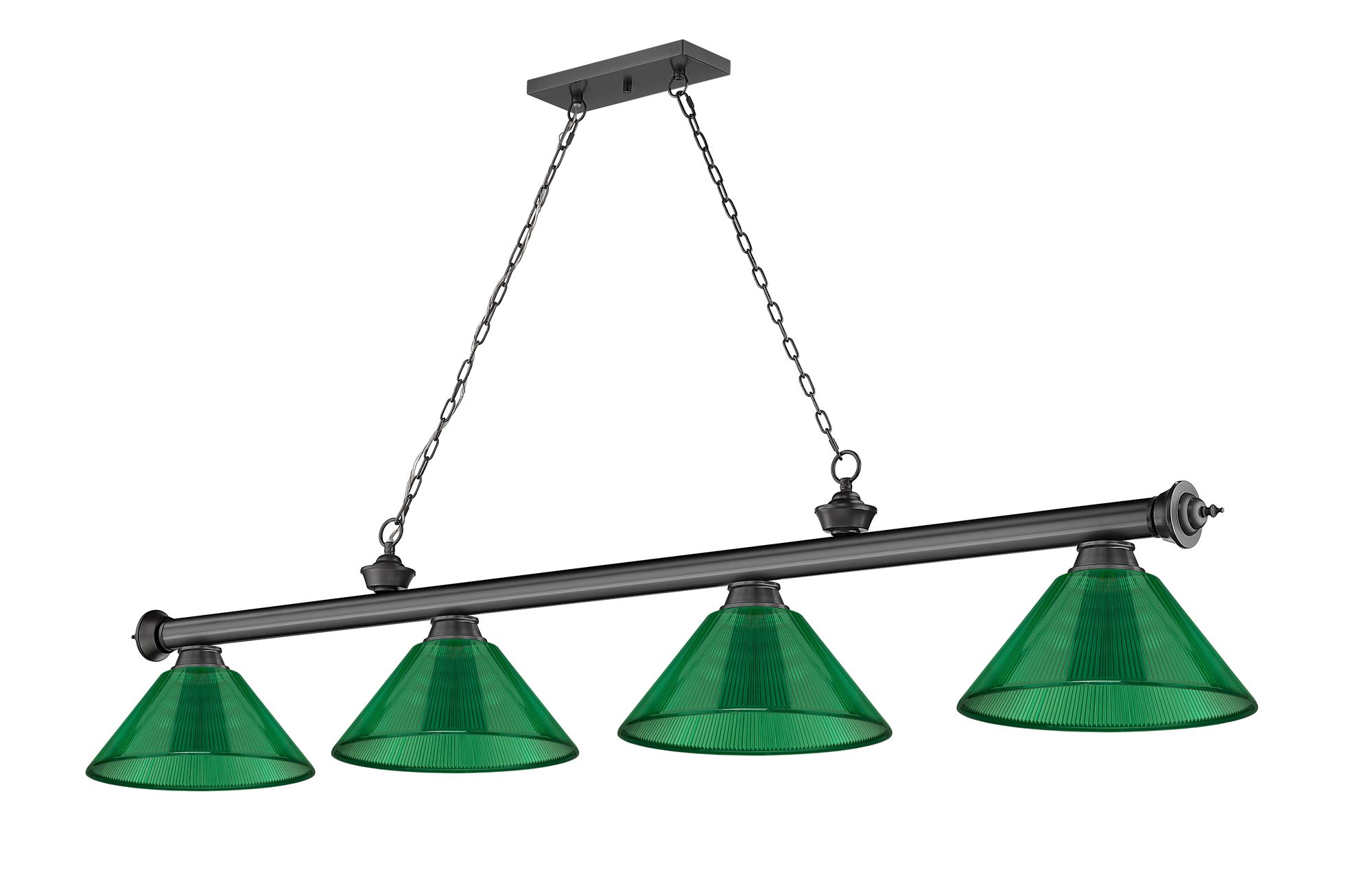 Cordon by Z-Lite Bronze Plate 4 Light Billiard Light