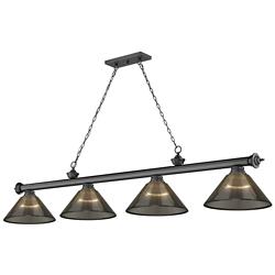 Cordon by Z-Lite Bronze Plate 4 Light Billiard Light