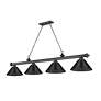 Cordon by Z-Lite Bronze Plate 4 Light Billiard Light