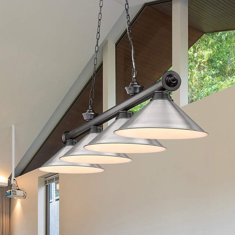 Image 1 Cordon by Z-Lite Bronze Plate 4 Light Billiard Light
