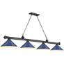Cordon by Z-Lite Bronze Plate 4 Light Billiard Light