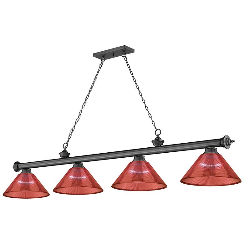 Image 2 Cordon by Z-Lite Bronze Plate 4 Light Billiard Light