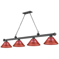 Cordon by Z-Lite Bronze Plate 4 Light Billiard Light