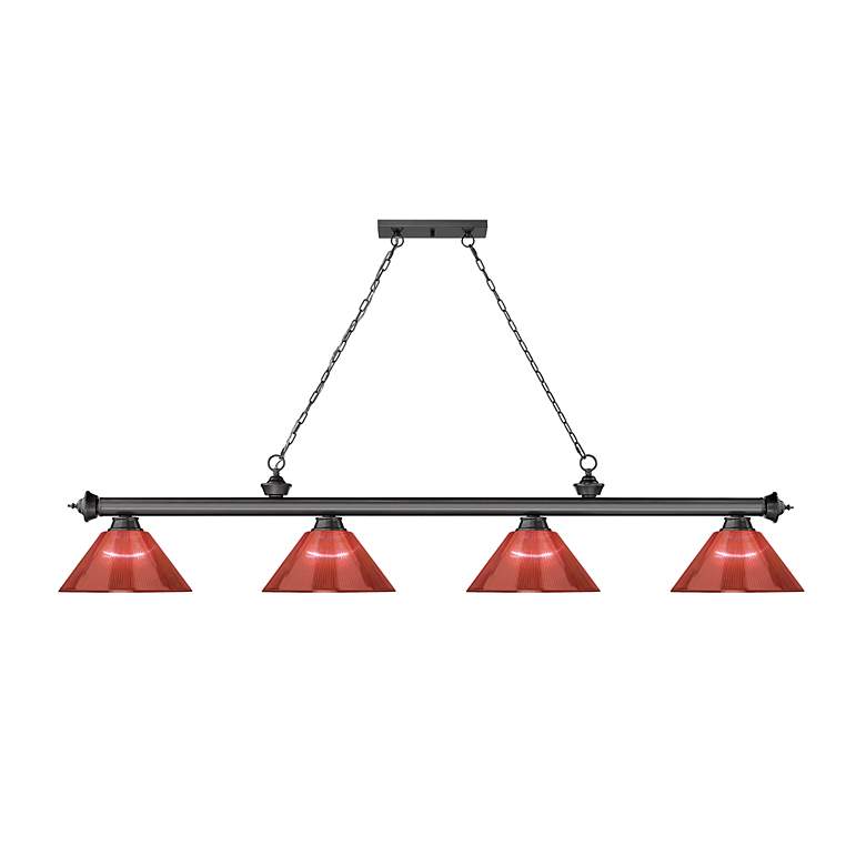 Image 7 Cordon by Z-Lite Bronze Plate 4 Light Billiard Light more views