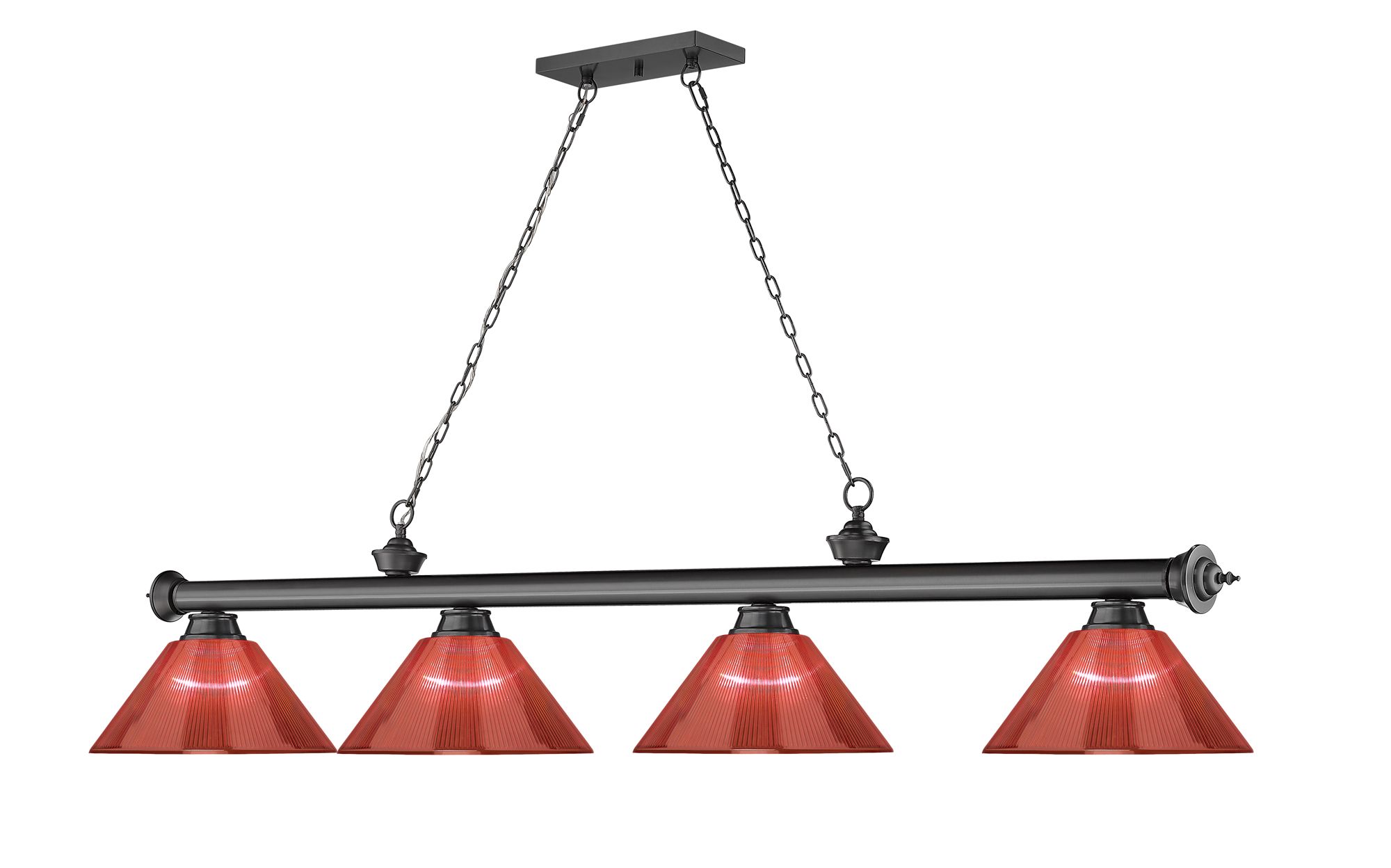 Cordon by Z-Lite Bronze Plate 4 Light Billiard Light