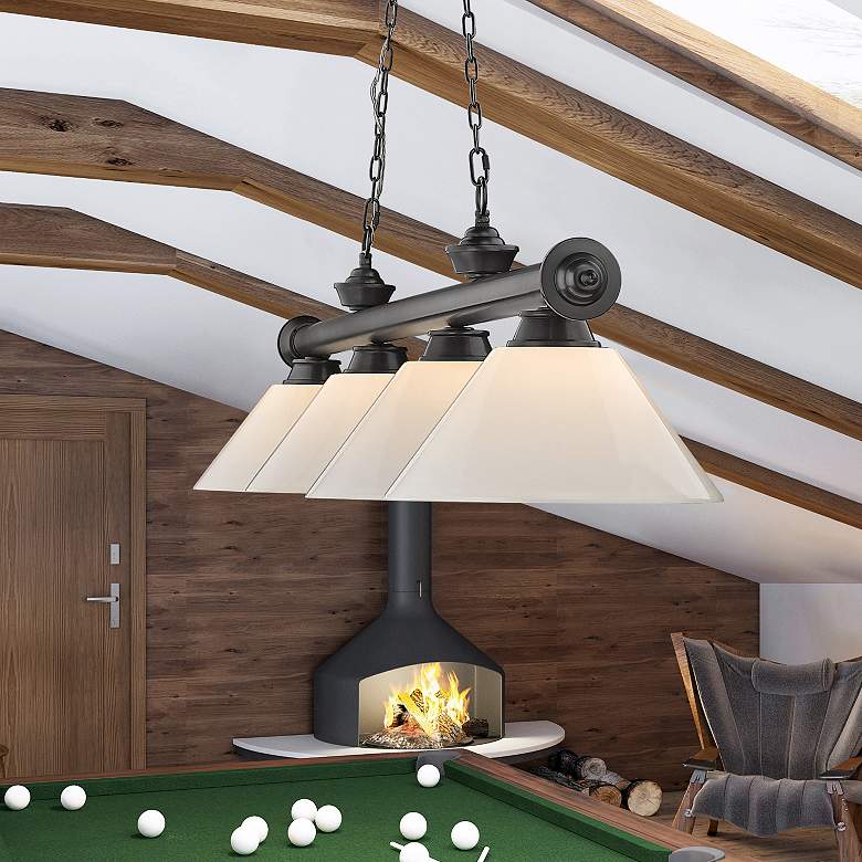 Image 1 Cordon by Z-Lite Bronze Plate 4 Light Billiard Light