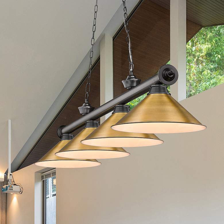 Image 1 Cordon by Z-Lite Bronze Plate 4 Light Billiard Light