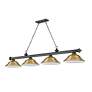 Cordon by Z-Lite Bronze Plate 4 Light Billiard Light