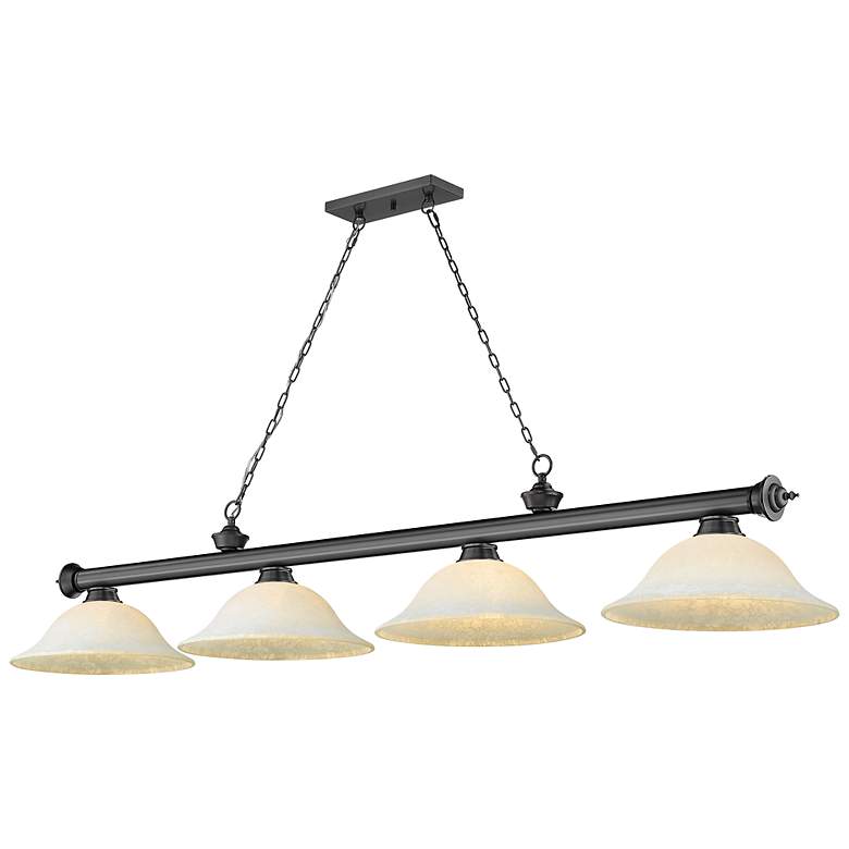 Image 1 Cordon by Z-Lite Bronze Plate 4 Light Billiard Light