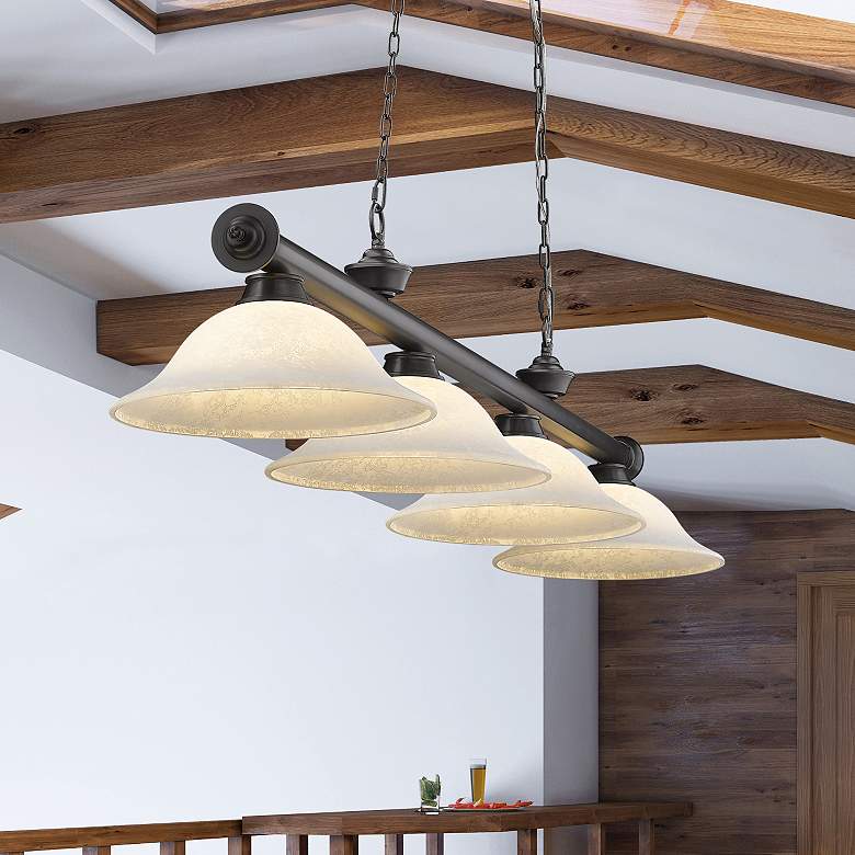 Image 1 Cordon by Z-Lite Bronze Plate 4 Light Billiard Light