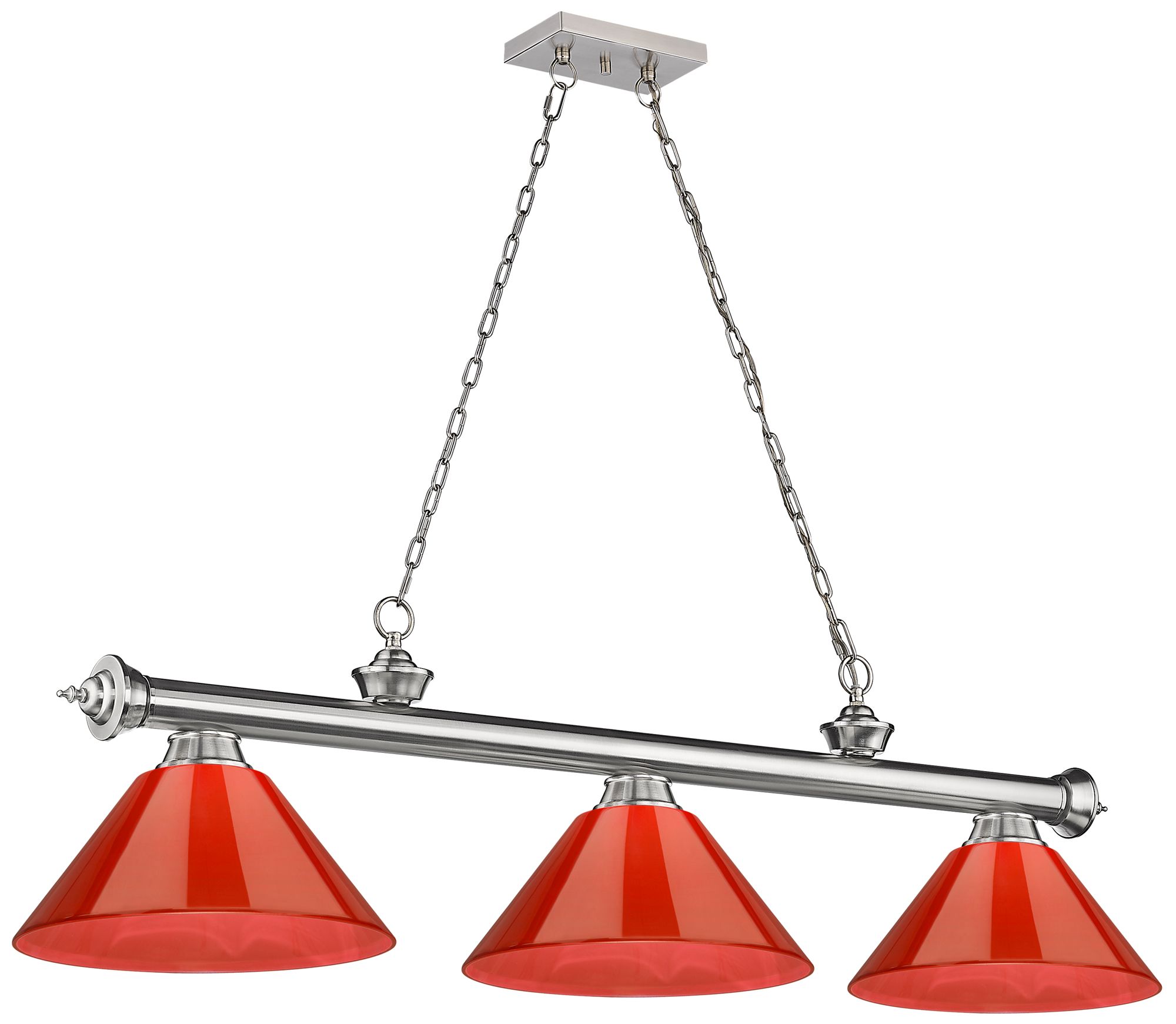 Cordon by Z-Lite Brushed Nickel 3 Light Billiard Light