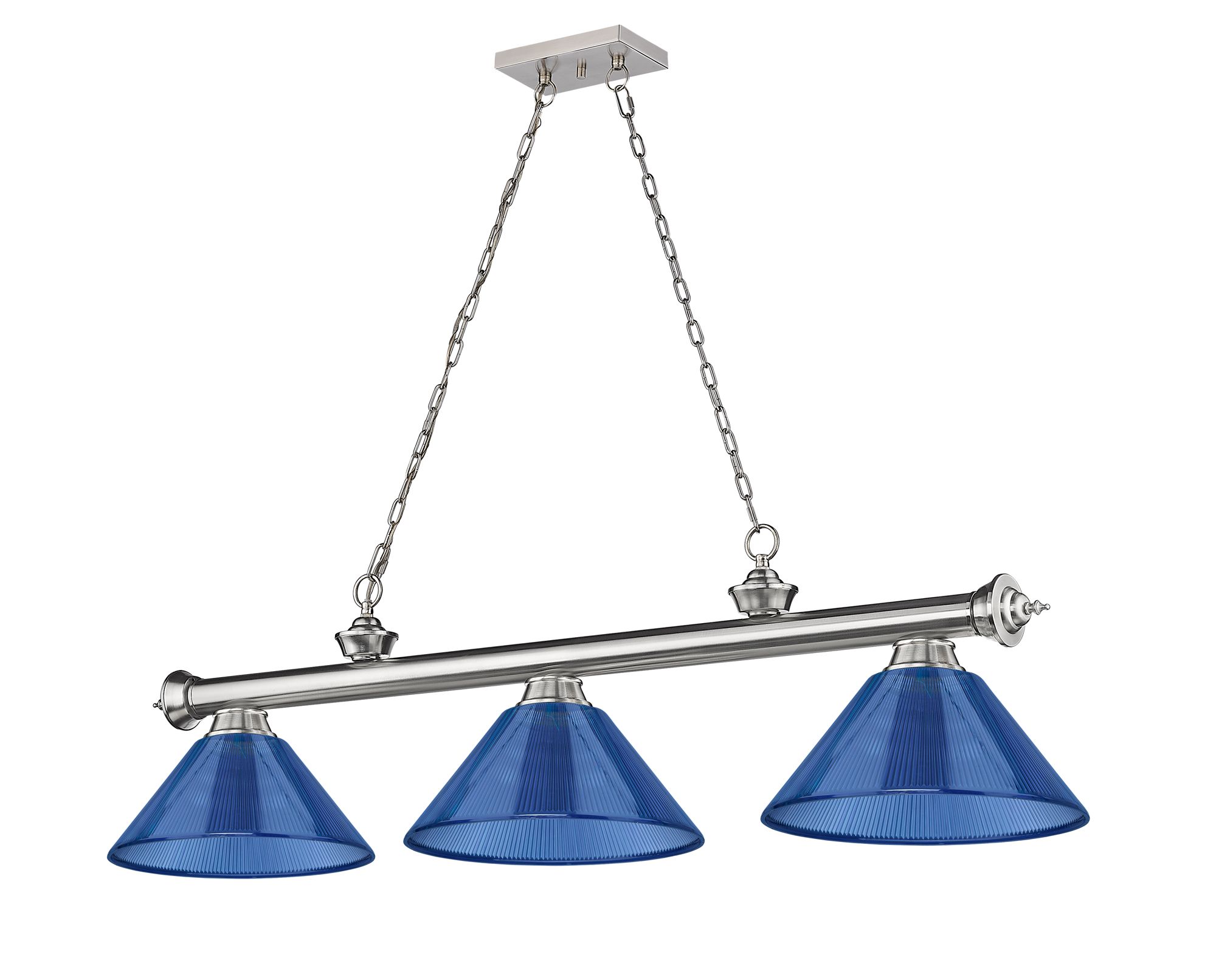Cordon by Z-Lite Brushed Nickel 3 Light Billiard Light