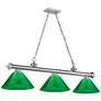 Cordon by Z-Lite Brushed Nickel 3 Light Billiard Light