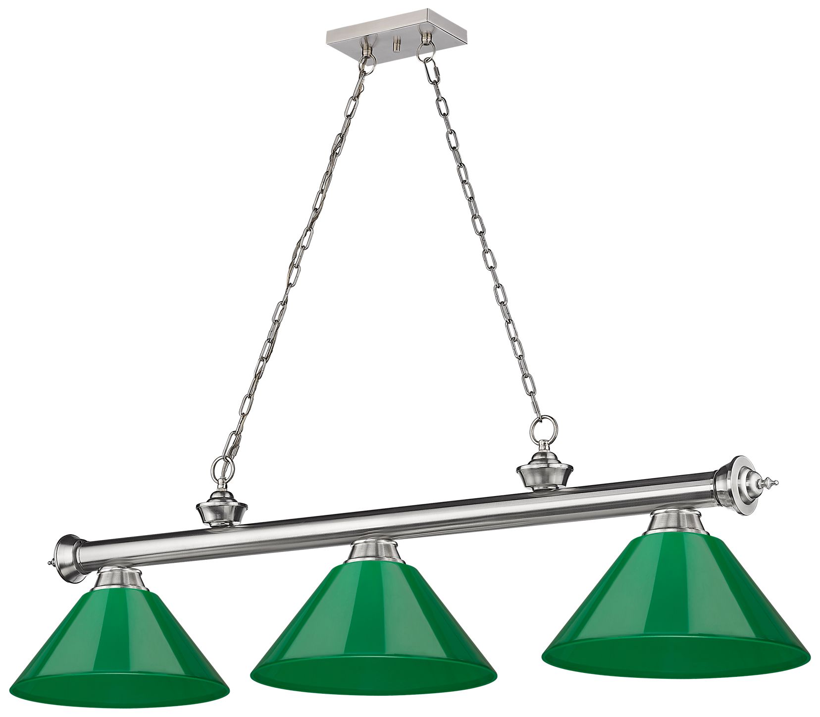 Image 7 Cordon by Z-Lite Brushed Nickel 3 Light Billiard Light more views