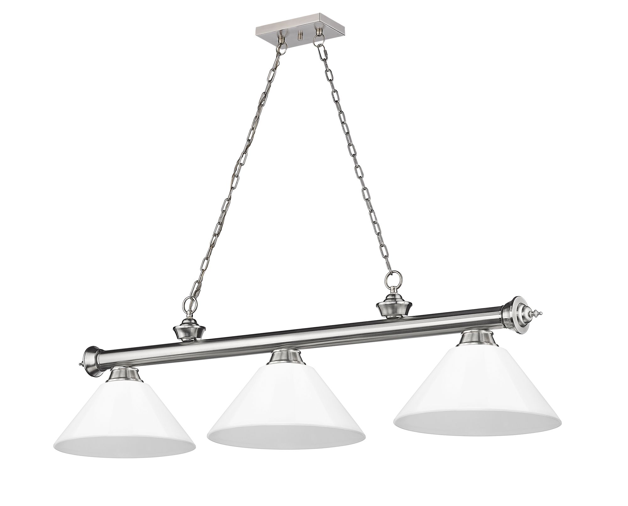 Cordon by Z-Lite Brushed Nickel 3 Light Billiard Light