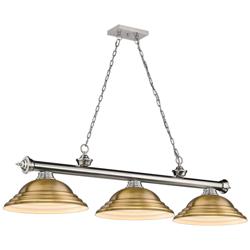 Cordon by Z-Lite Brushed Nickel 3 Light Billiard Light