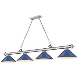 Cordon by Z-Lite Brushed Nickel 4 Light Billiard Light