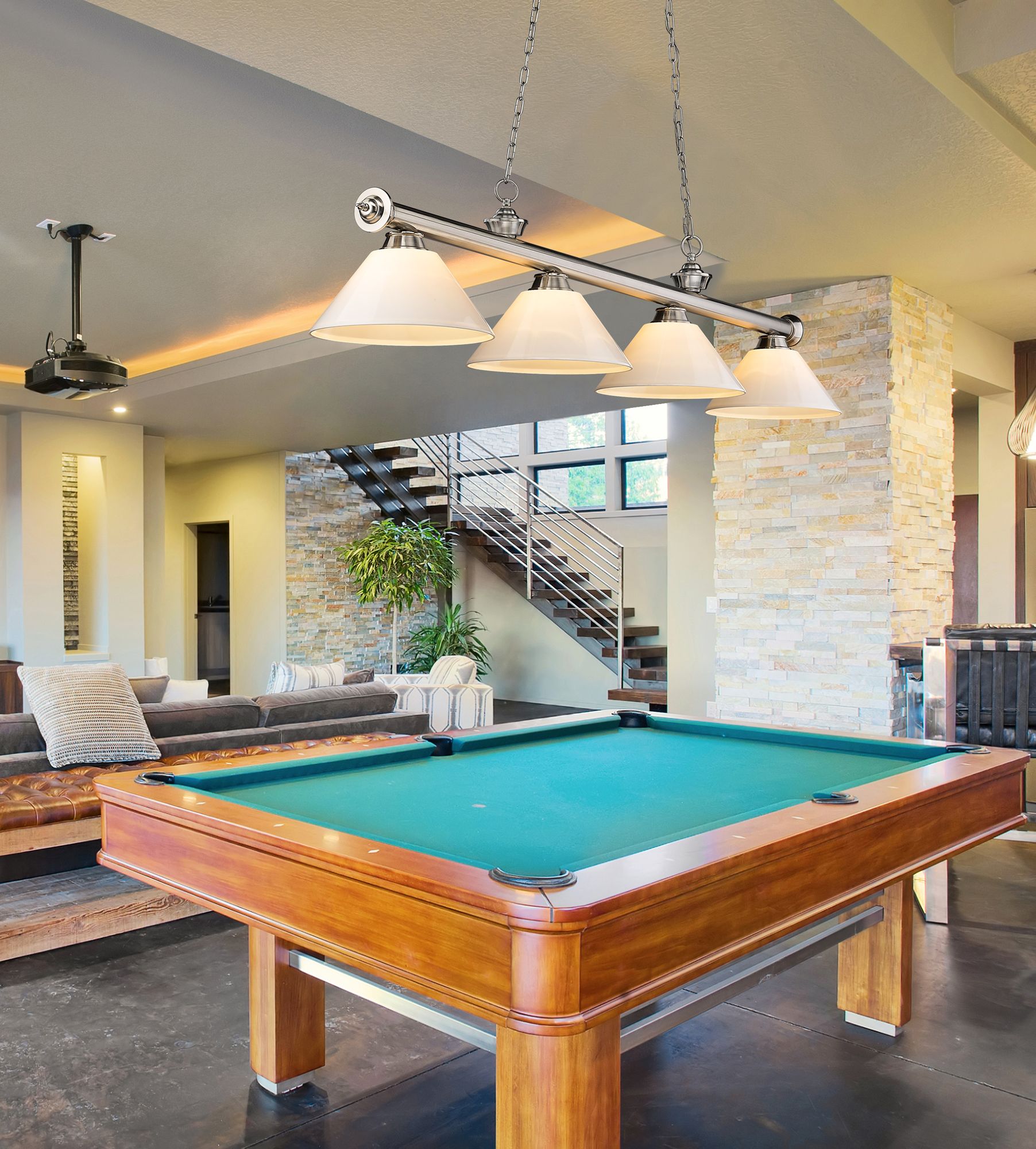 Image 4 Cordon by Z-Lite Brushed Nickel 4 Light Billiard Light more views