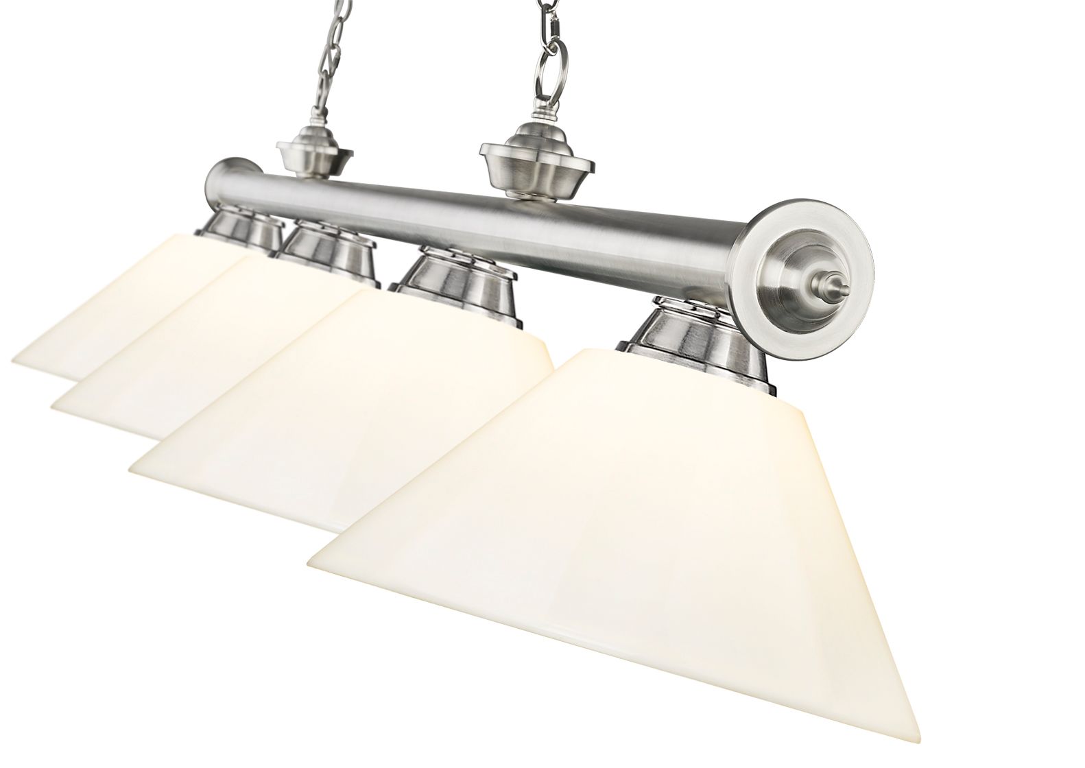 Cordon by Z-Lite Brushed Nickel 4 Light Billiard Light in scene