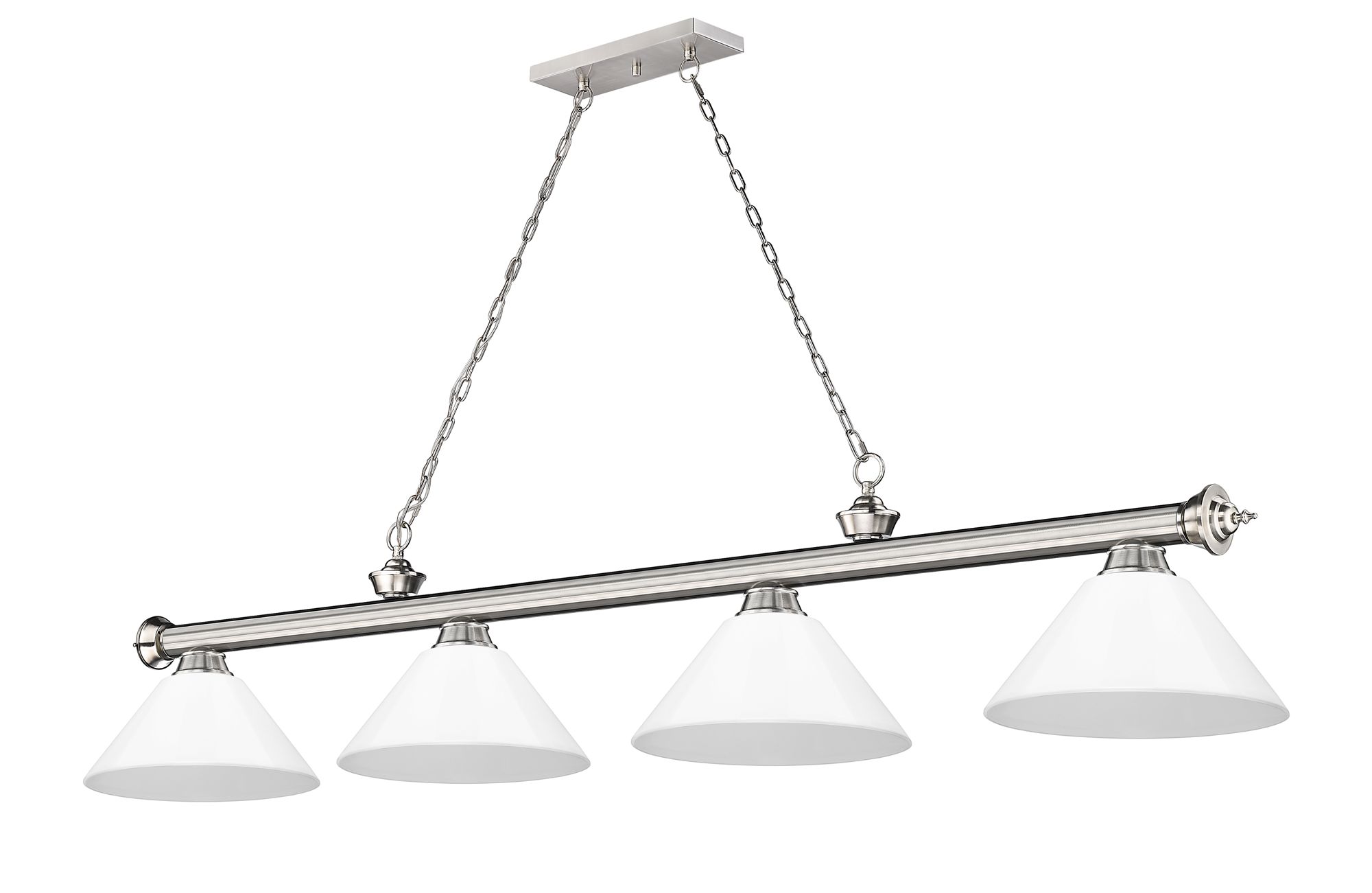 Cordon by Z-Lite Brushed Nickel 4 Light Billiard Light in scene