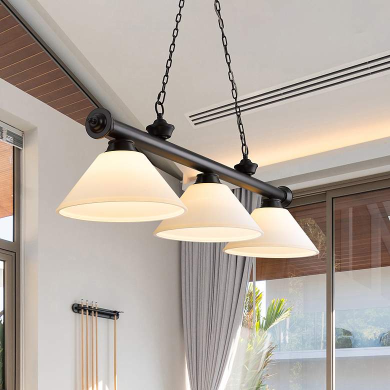 Image 1 Cordon by Z-Lite Matte Black 3 Light Billiard Light